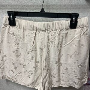 Brixton Cream Floral Elastic-Waist Shorts